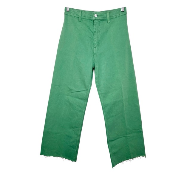 Pistola Penny High Rise Wide Leg Crop Jeans Avocado Green Womens Size 28 Frayed - Picture 1 of 6